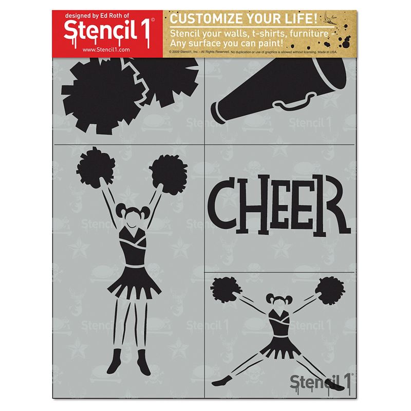 Stencil1 Cheerleading Multipack 4ct - Stencil 8.5" x 11"