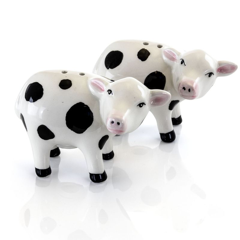 Gibson Urban Market For Your Happy Place 2 Piece Salt and Pepper Shaker Cow Set