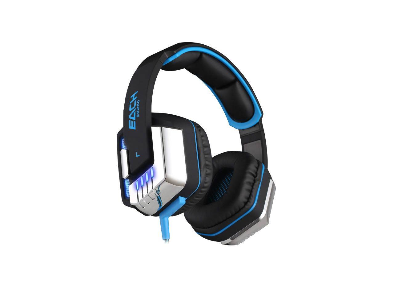 EACH G8200 7.1 Surround USB Vibration Over Ear Gaming Headset with Microphone LED Light for PC/PS3/PS4/XBOX 360