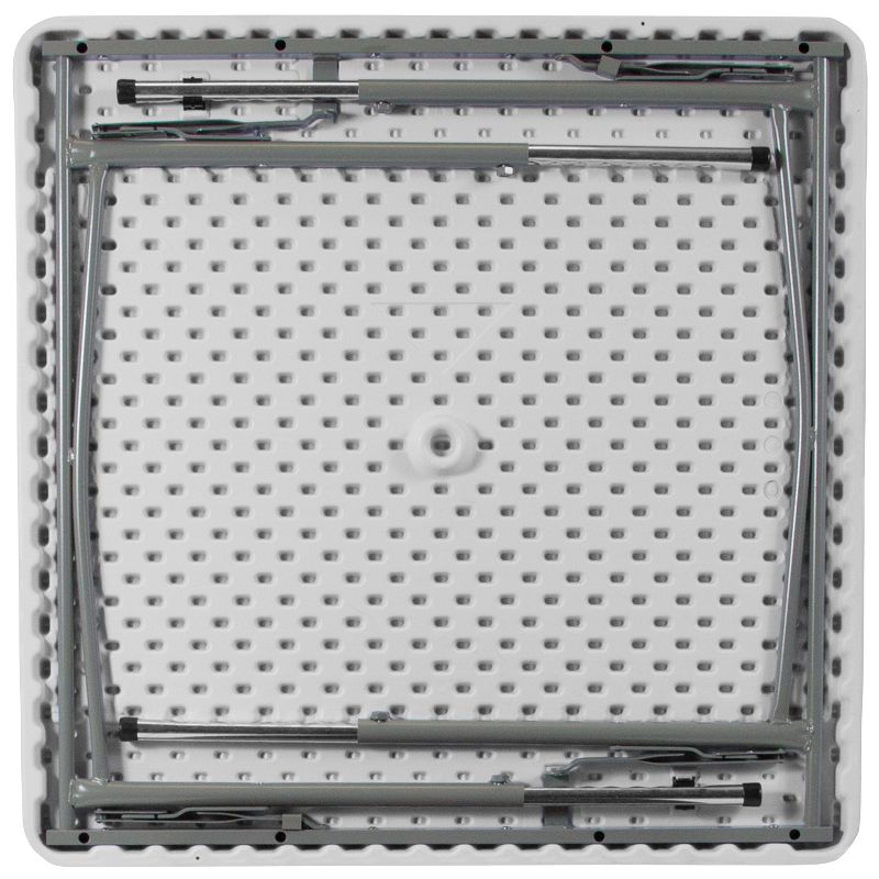 Flash Furniture 2.79-Foot Square Height Adjustable Granite White Plastic Folding Table