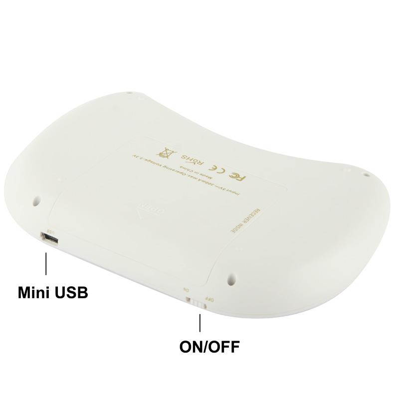 UKB-500-RF 2.4GHz Mini Wireless Keyboard Mouse Combo with Touchpad & USB Receiver, English Keyboard / Russian Keyboard(White)