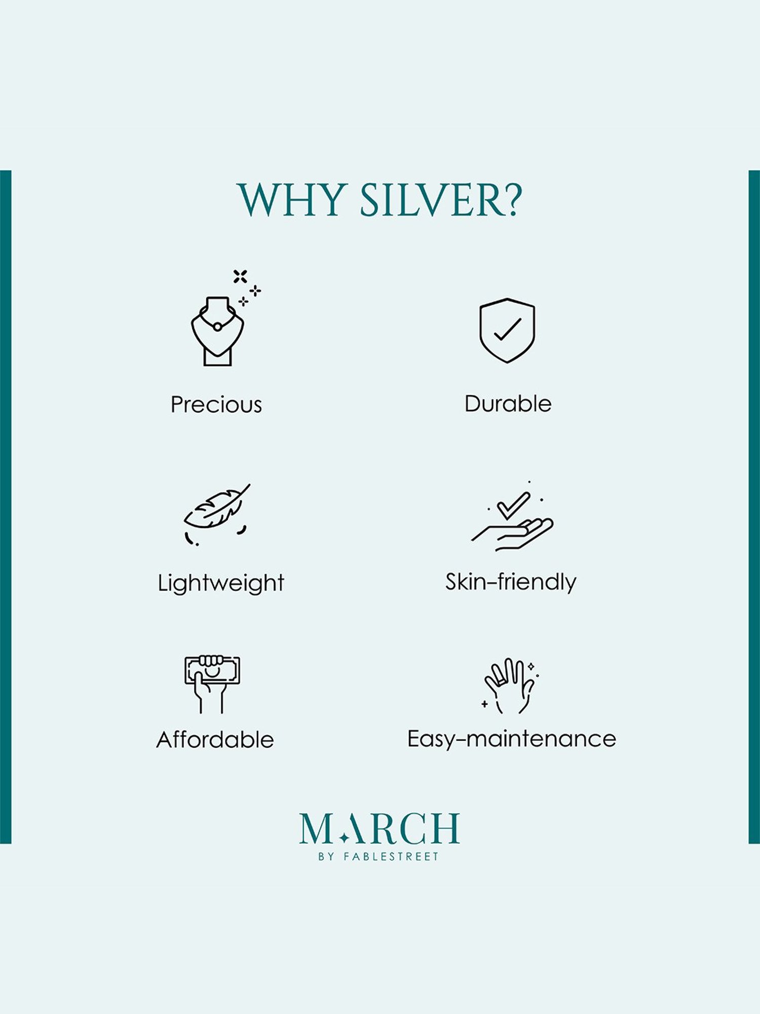 March by FableStreet 92.5 Sterling Silver Two Stone Cuff Bracelet for Women