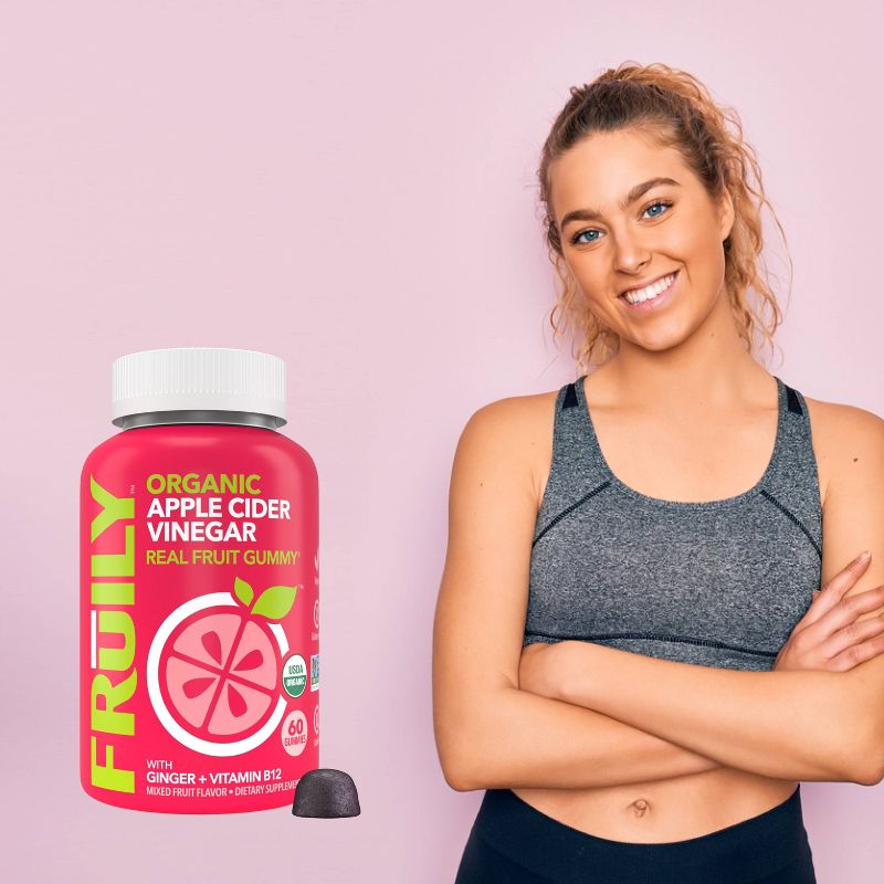 Fruily Organic Apple Cider Vinegar Real Fruit Gummy - 60ct