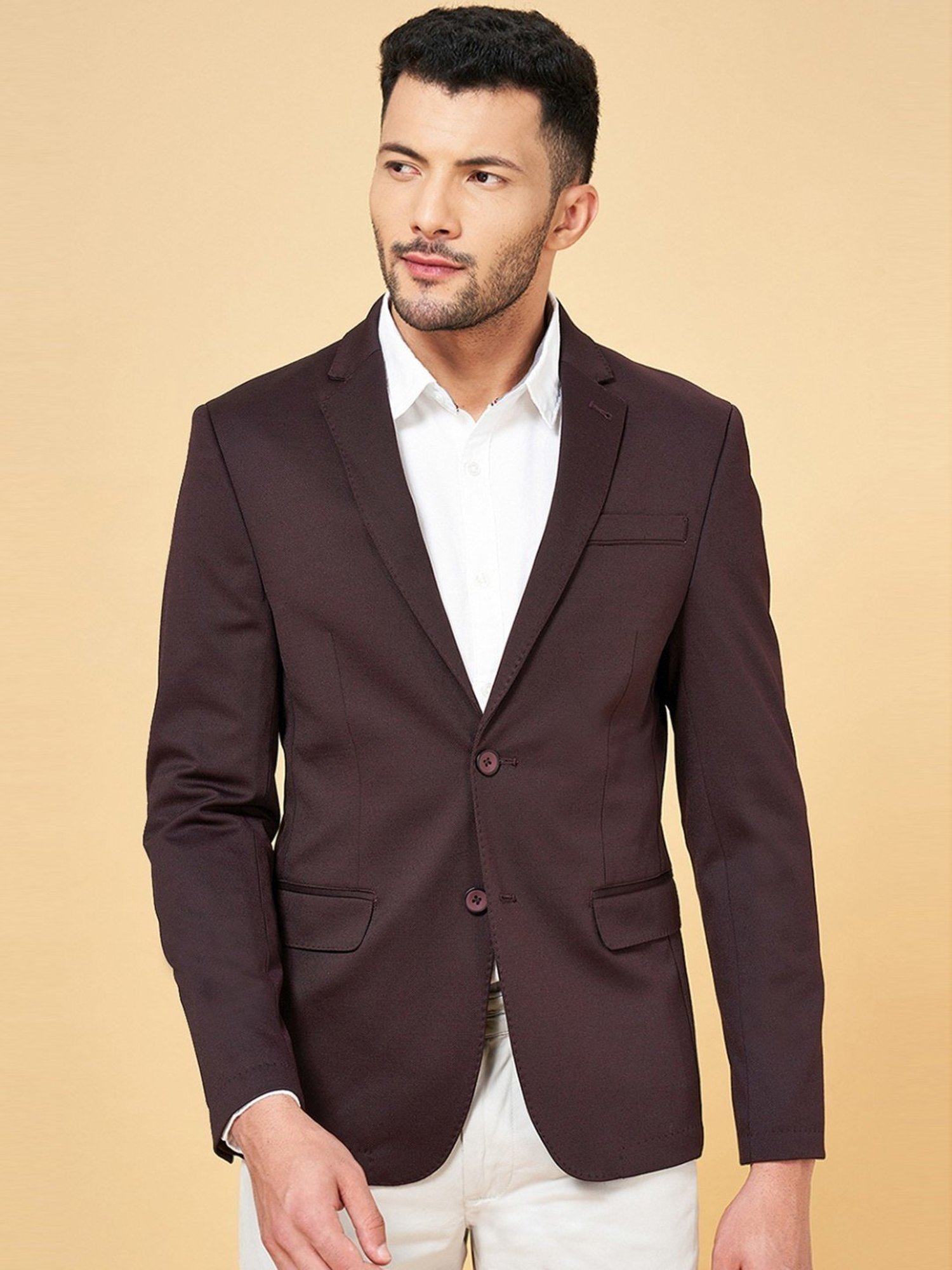 Louis Philippe Light Blue Regular Fit Blazer