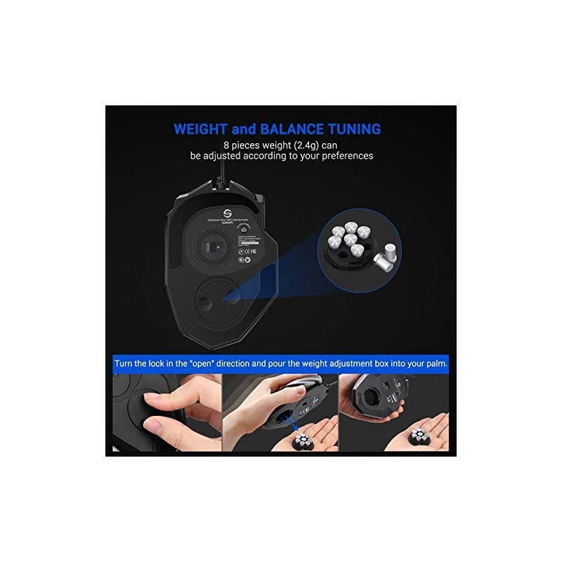 Venus Gaming Mouse RGB Wired 16400 DPI High Precision Laser Programmable MMO Computer Gaming Mice IGNs Recommendation