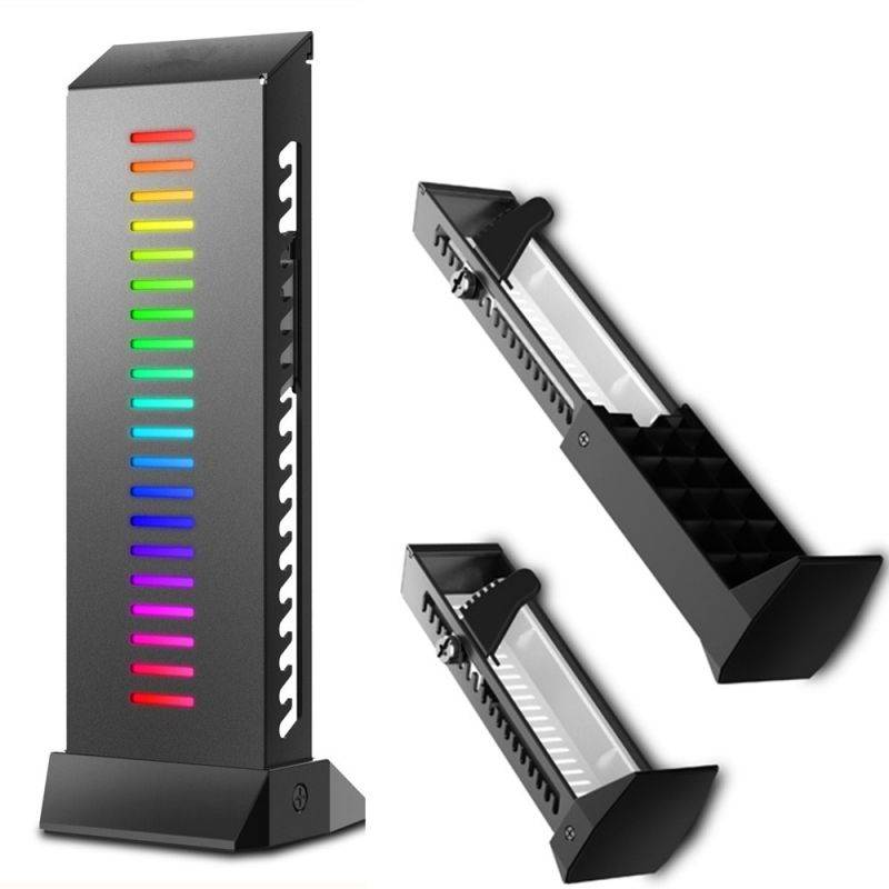 RGB Graphics Card Brace Support Holder Support 5Kg Graphics Card, Wire Hiding Addressable RGB GPU Brace Saw-tooth Adjustment, for Custom Desktop PC Gaming. a GPU Stand case mod only for 3pin Connector