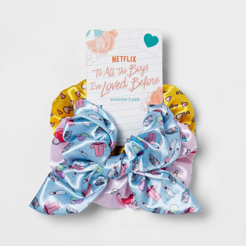 Women's Netflix To All The Boys 3 Scrunchie Set - 3pk