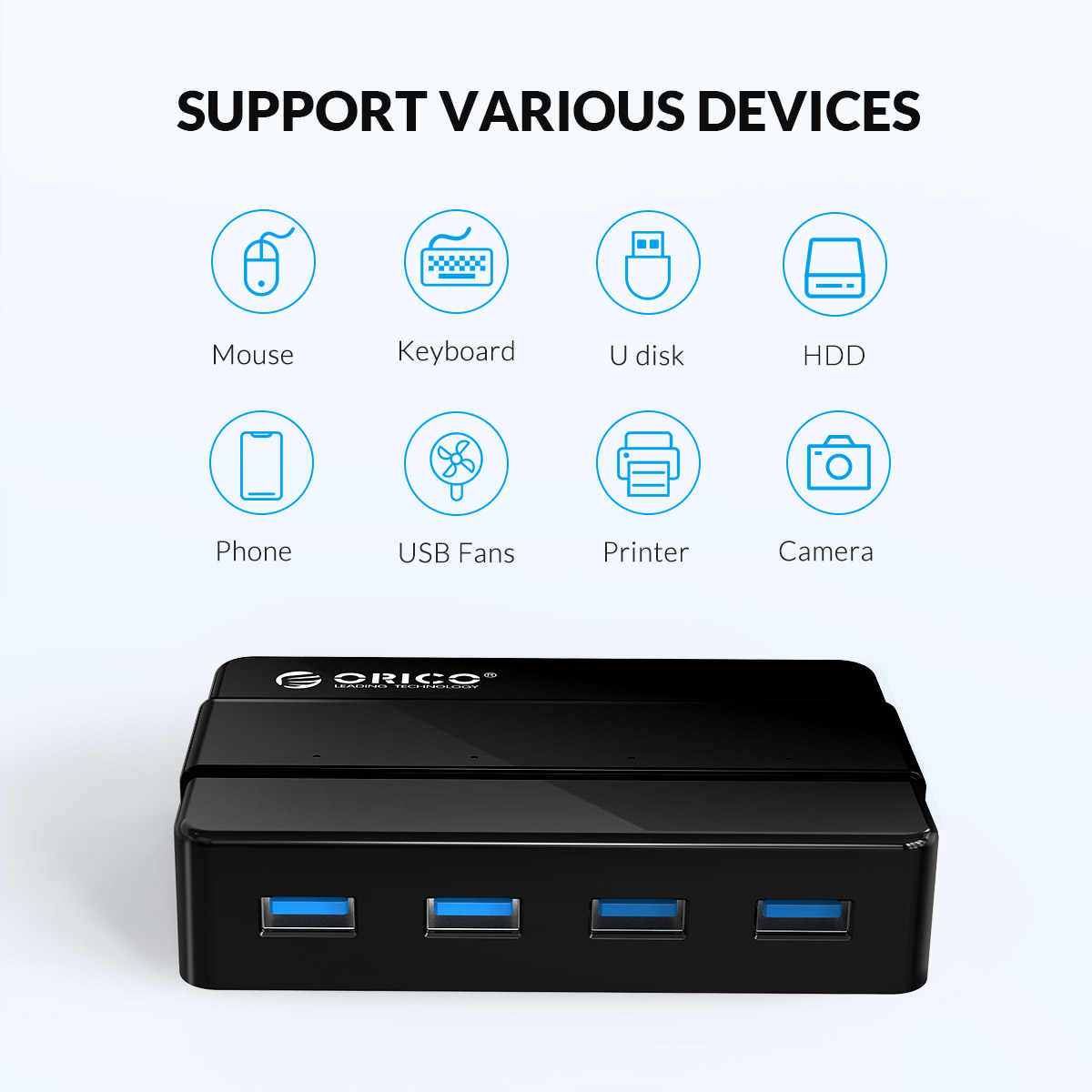 Madeng USB 3.0 HUB Adapter Extender Mini Splitter Box 3 Ports for PC Laptop Macbook Mobile Phone High Speed U Disk Reader