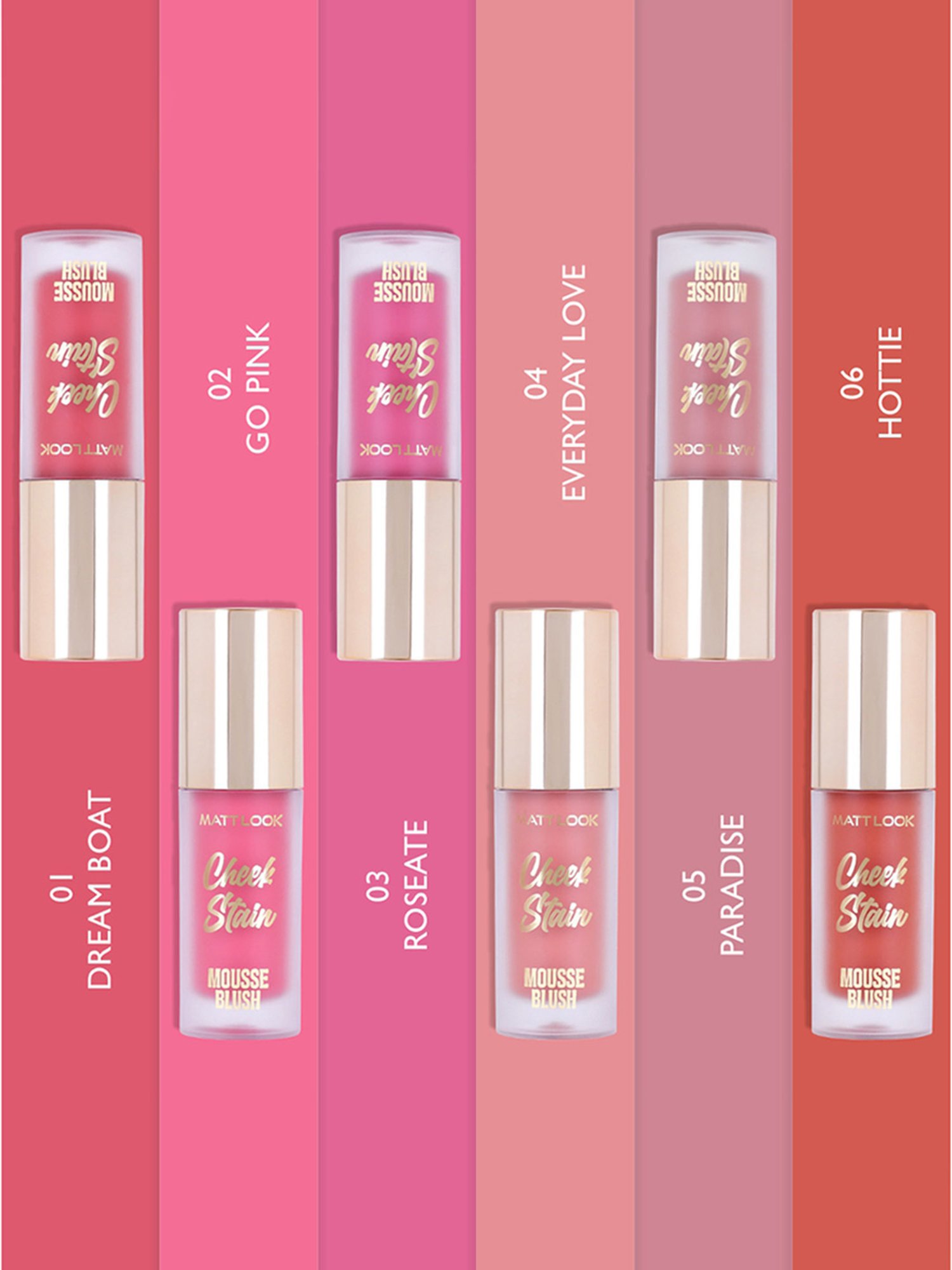 Matt Look Cheek Stain Mousse Blush 03 Roseate - 6.5 gm