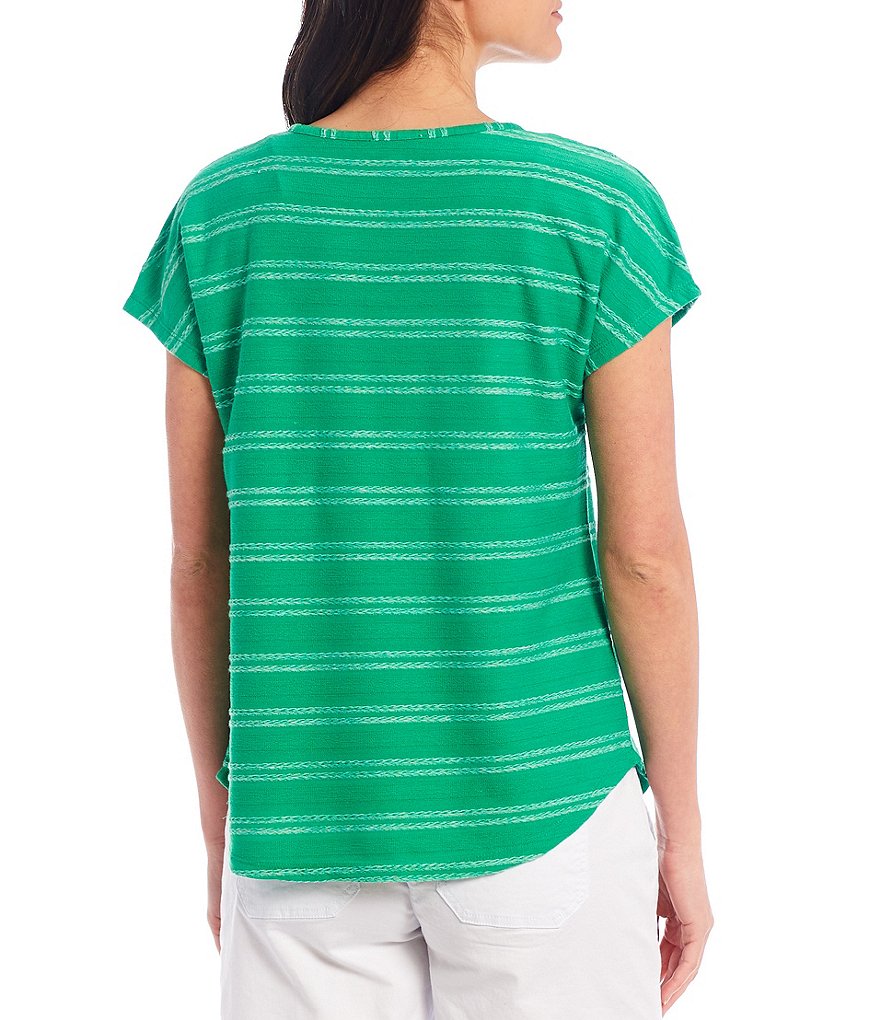 Westbound Short Sleeve Textured V-Neck Top