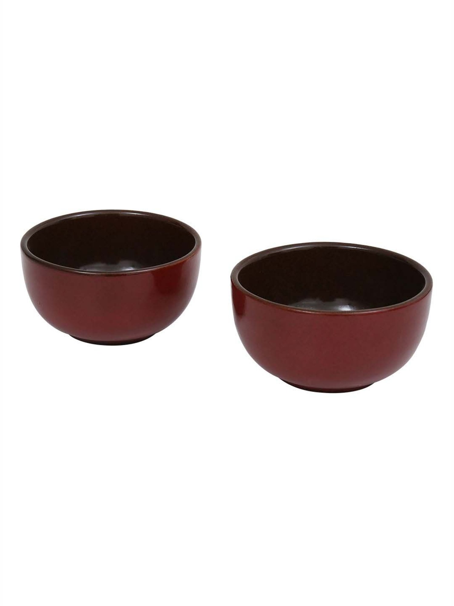 Ellementry Red Ceramic 13 cm Soup Bowl (0.4 L) - Set of 2