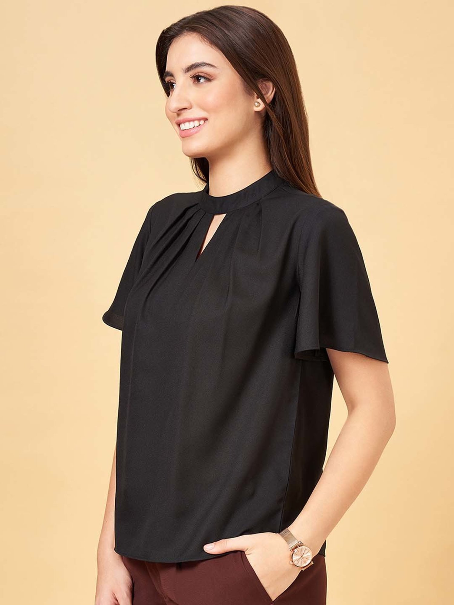 Annabelle by Pantaloons Black Regular Fit Top