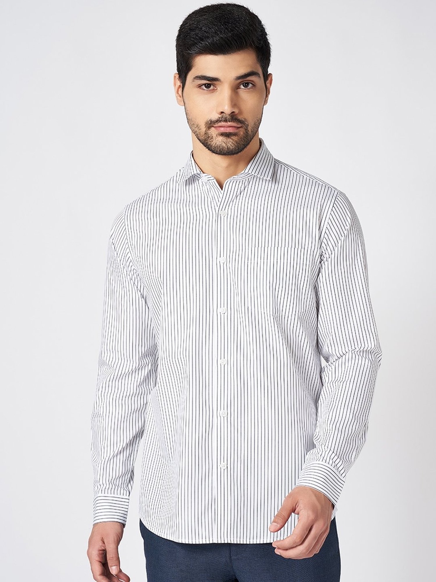 Peregrine by Pantaloons Sea Salt Cotton Slim Fit Tie - Dye Shirt