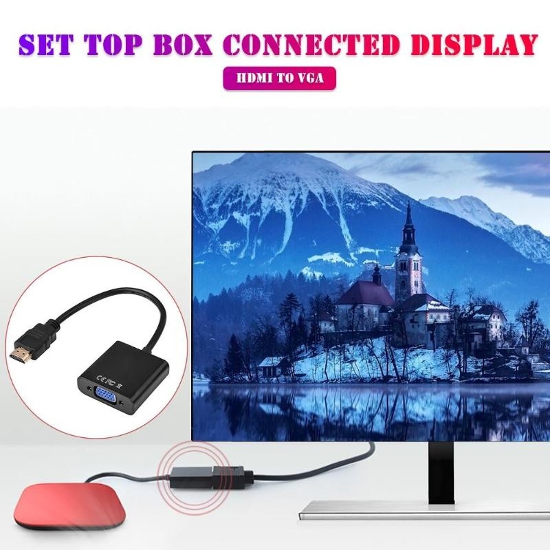 Durable Audio Cable Classic Delicate Texture HDMI to VGA Adapter Male to Famale Converter Video Audio Cable for Projector PC