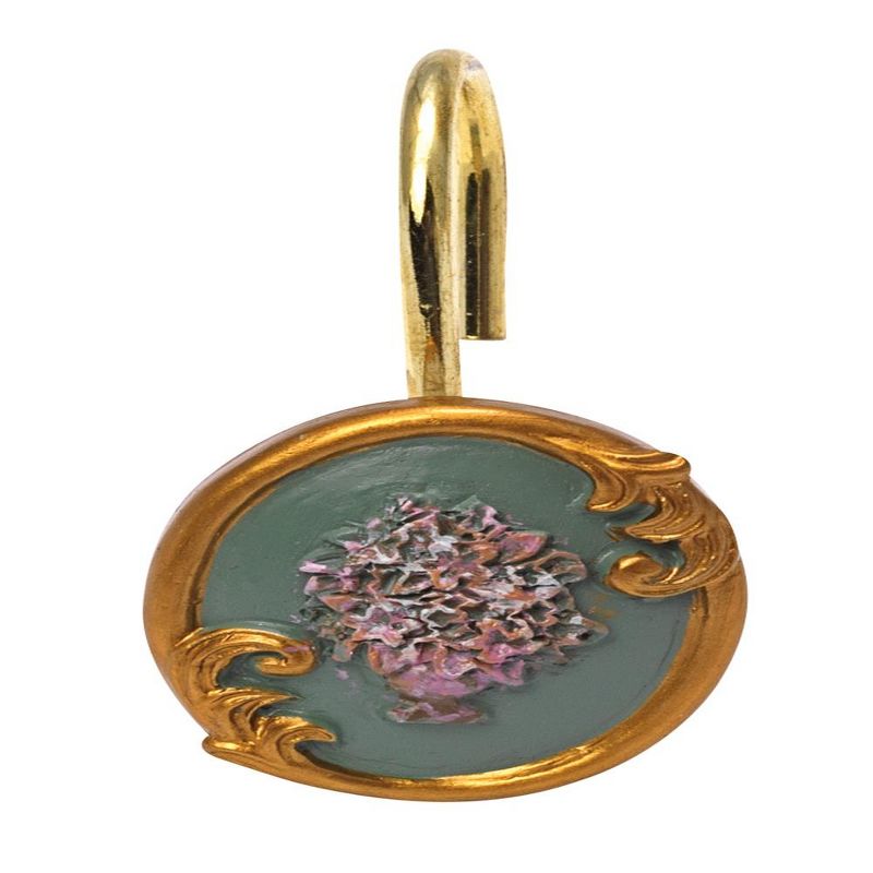 Carnation Home Fashions "Florence" Resin Shower Curtain Hooks Set of 12 - Green