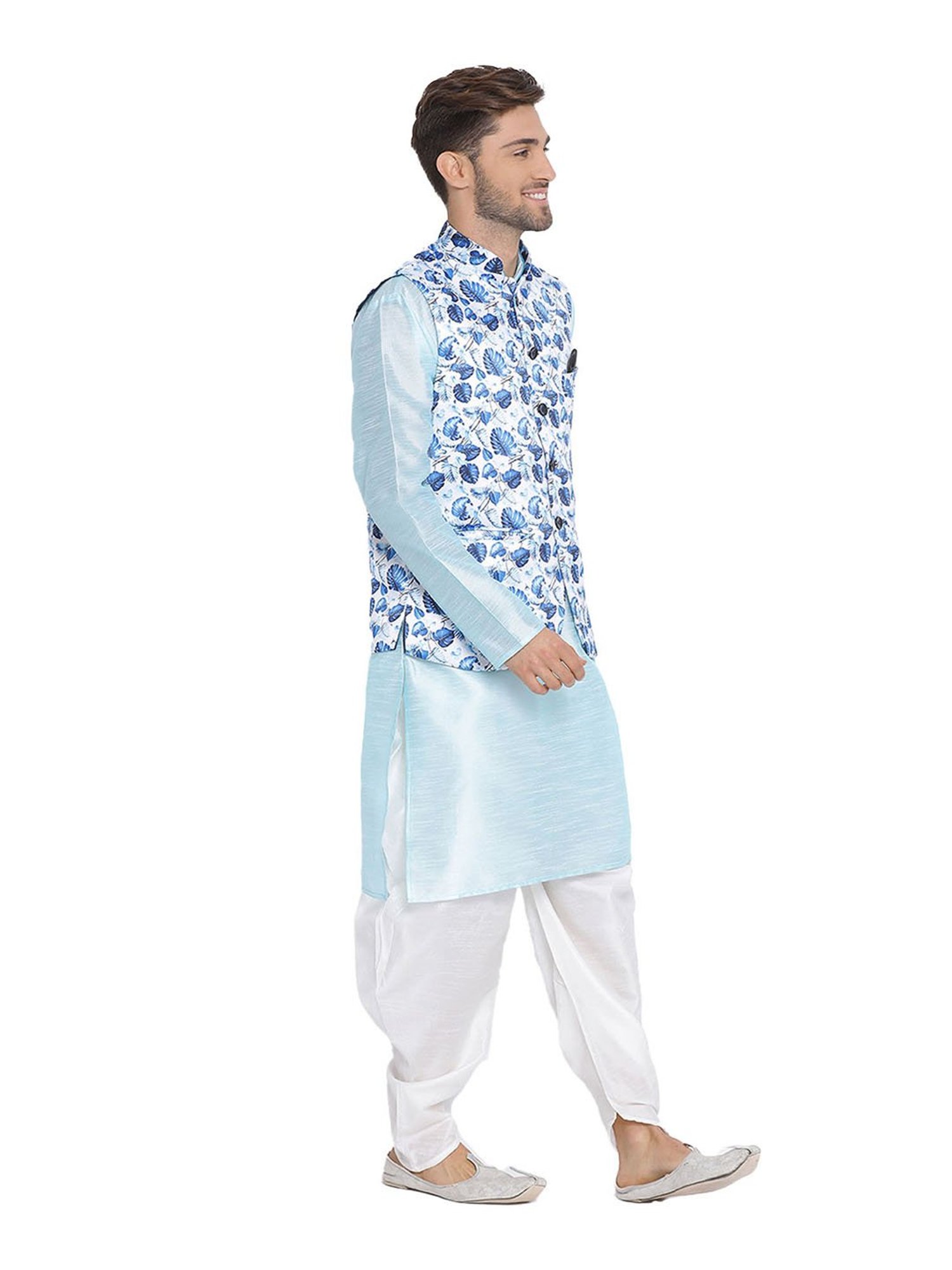 Hangup Blue & White Printed Suit