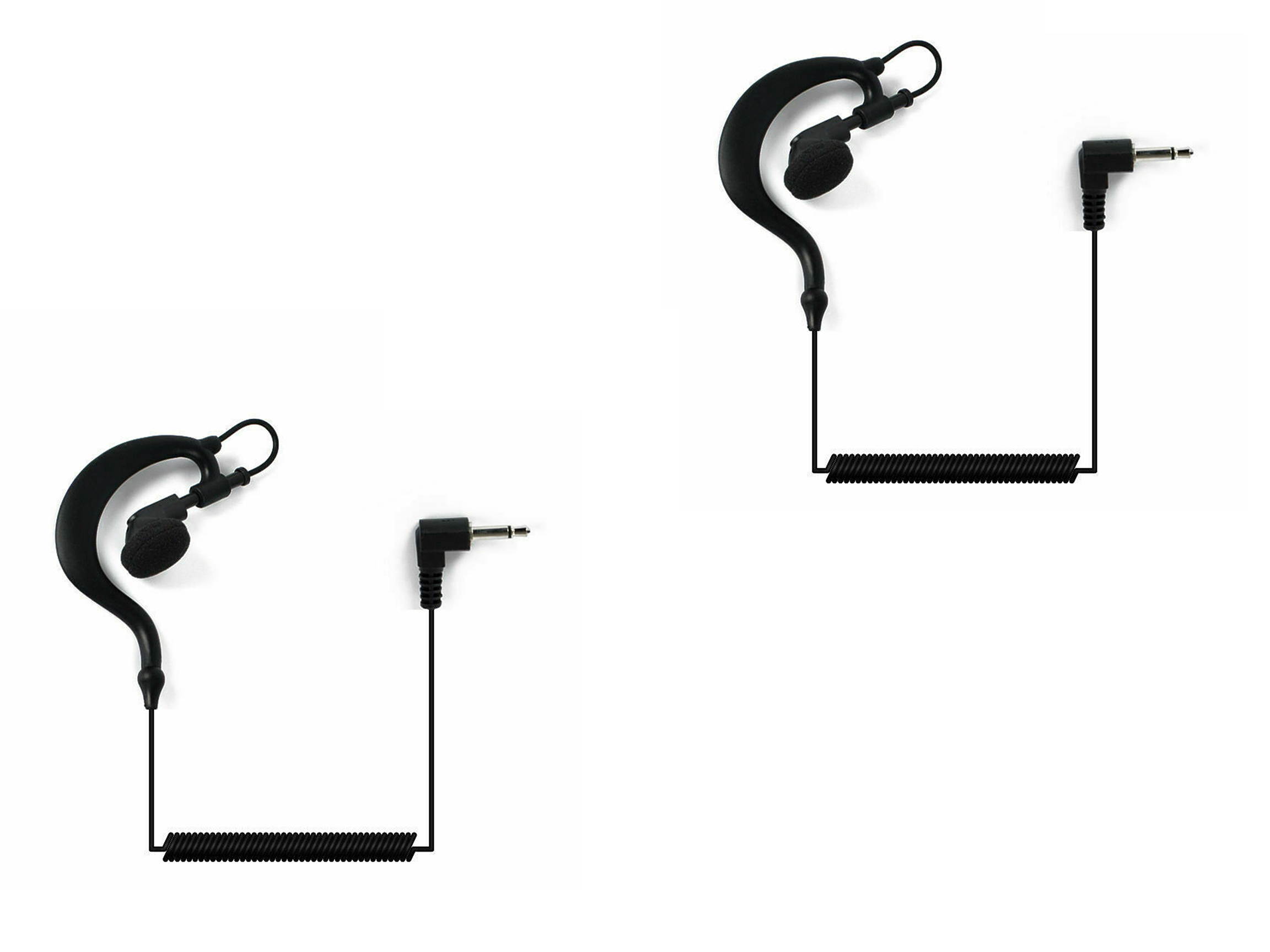 HYS 2PCS Police 3.5mm Earpiece G Shape for Motorola Kenwood Radio KMC-45 KMC-25 KMC-26 Receive only
