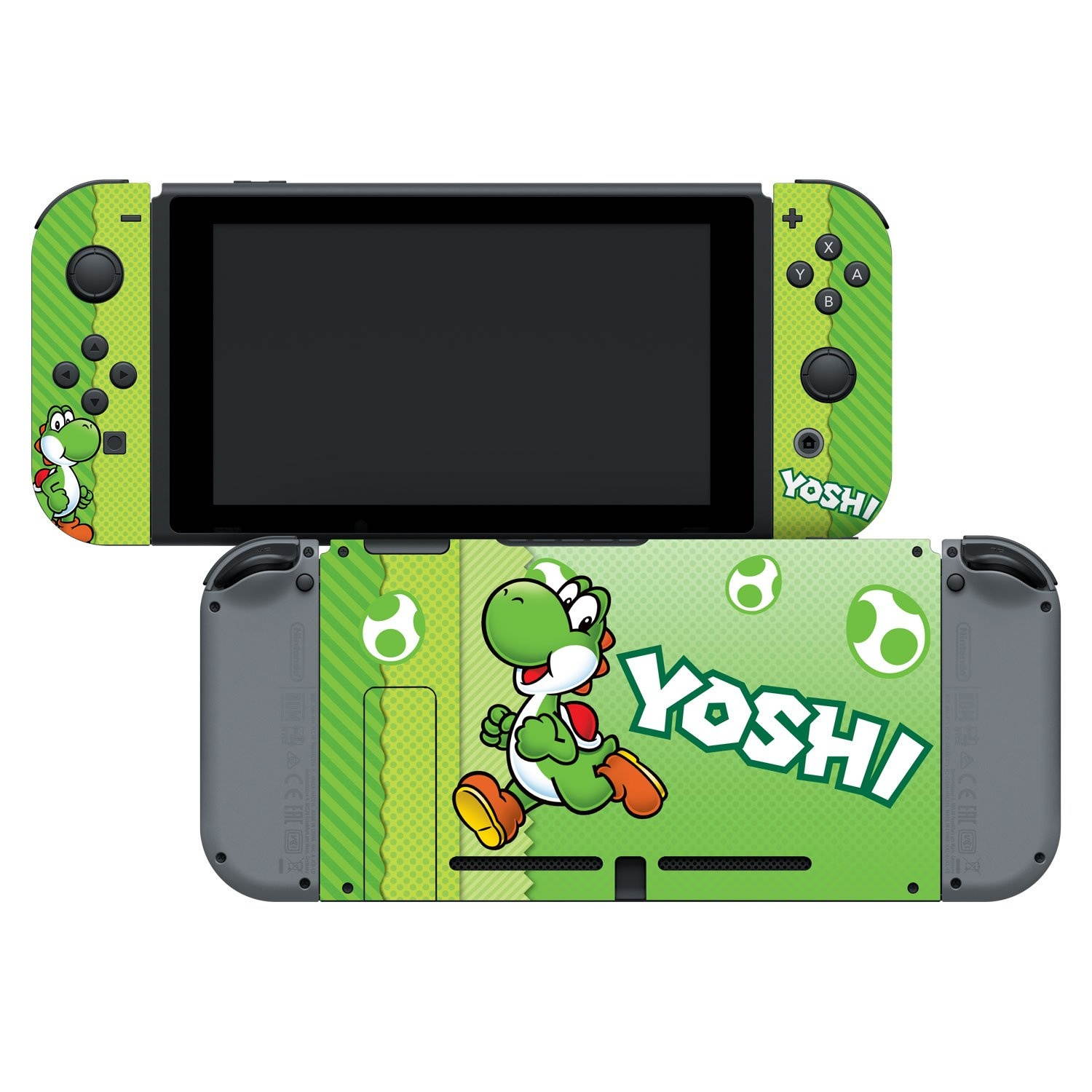 Controller Gear Nintendo Switch Skin & Screen Protector Set, Officially Licensed By Nintendo - Super Mario Evergreen "Yoshi Eggs" - Nintendo Switch