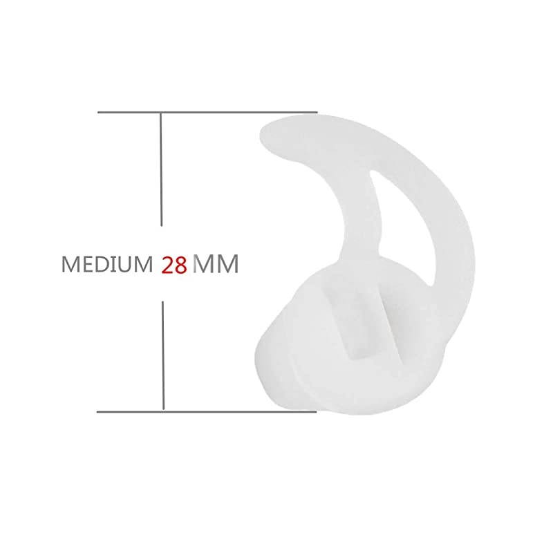 Fin Shape Silicone Replacement Ear Mold for Two Way Radio Acoustic Tube Earpiece Transparent 1 Pair Medium 28mm