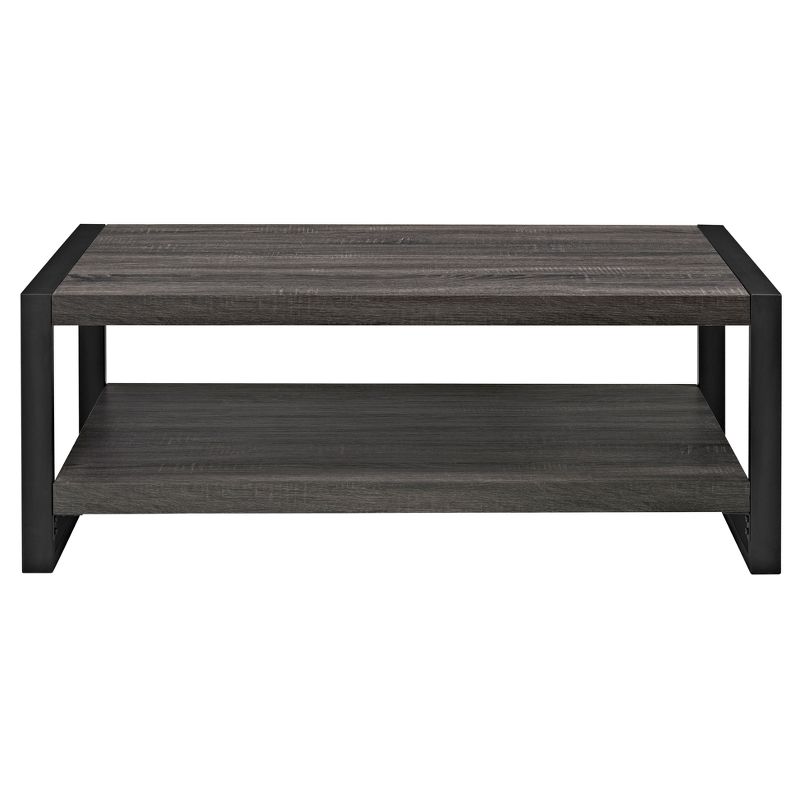 48" Industrial Farmhouse Coffee Table Charcoal - Saracina Home