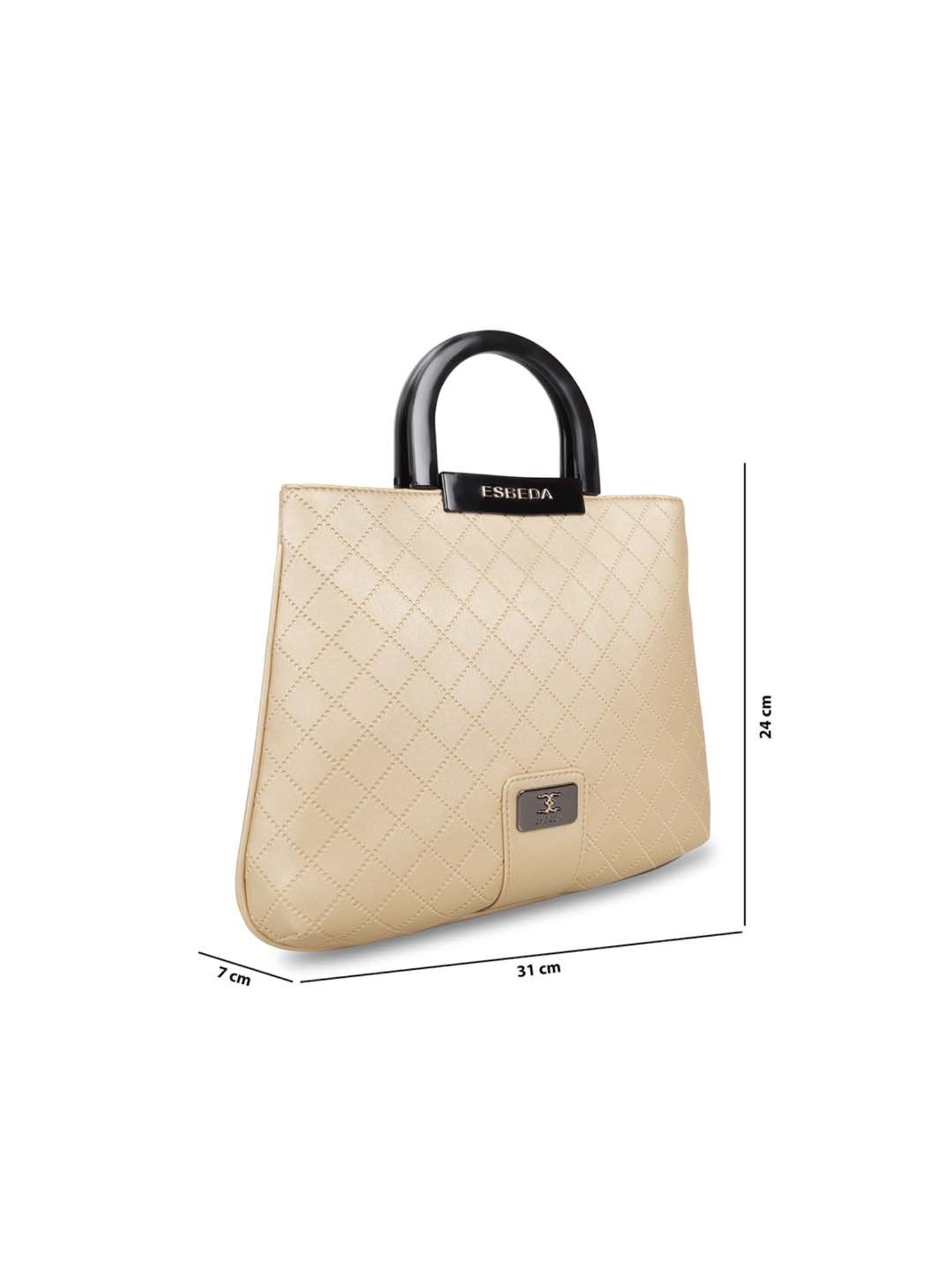 Esbeda Golden PU Textured Handbag