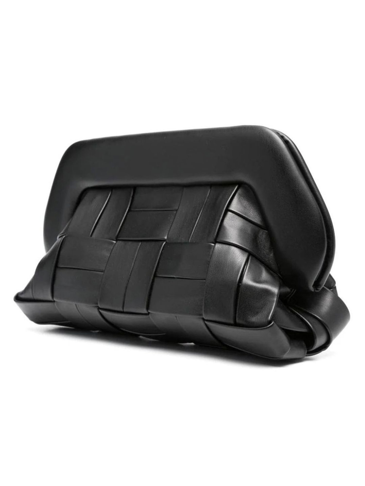 Themoire Black BIOS Flat Weaved Cross Body Bag