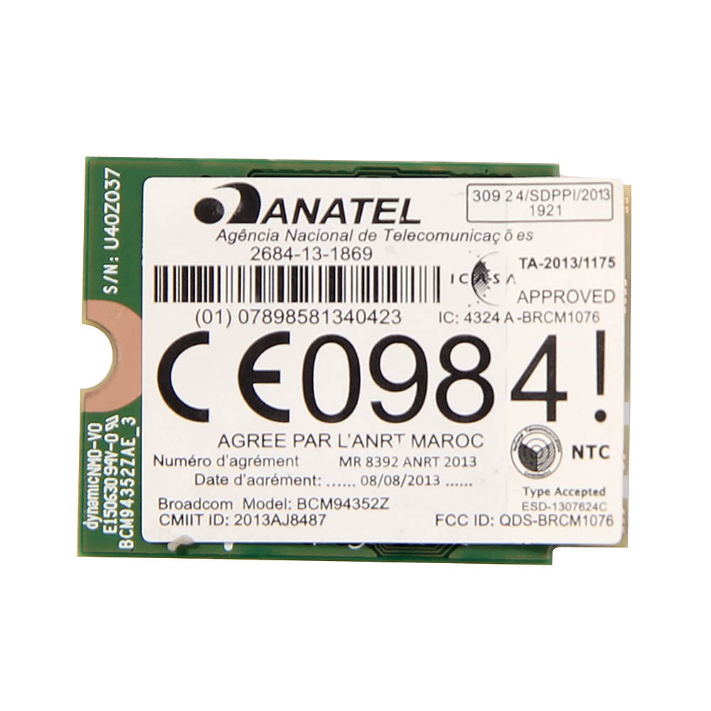 Wireless-AC For Broadcom BCM94352Z Dual Band 2.4Ghz/5Ghz 802.11AC, Up to 867Mbps Bluetooth 4.0 NGFF M.2 Network Wlan Wifi Card 22*30mm