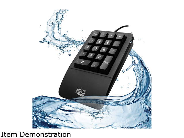 Adesso AKB-618UB Antimicrobial Waterproof Numeric Keypad with Wrist Rest Support