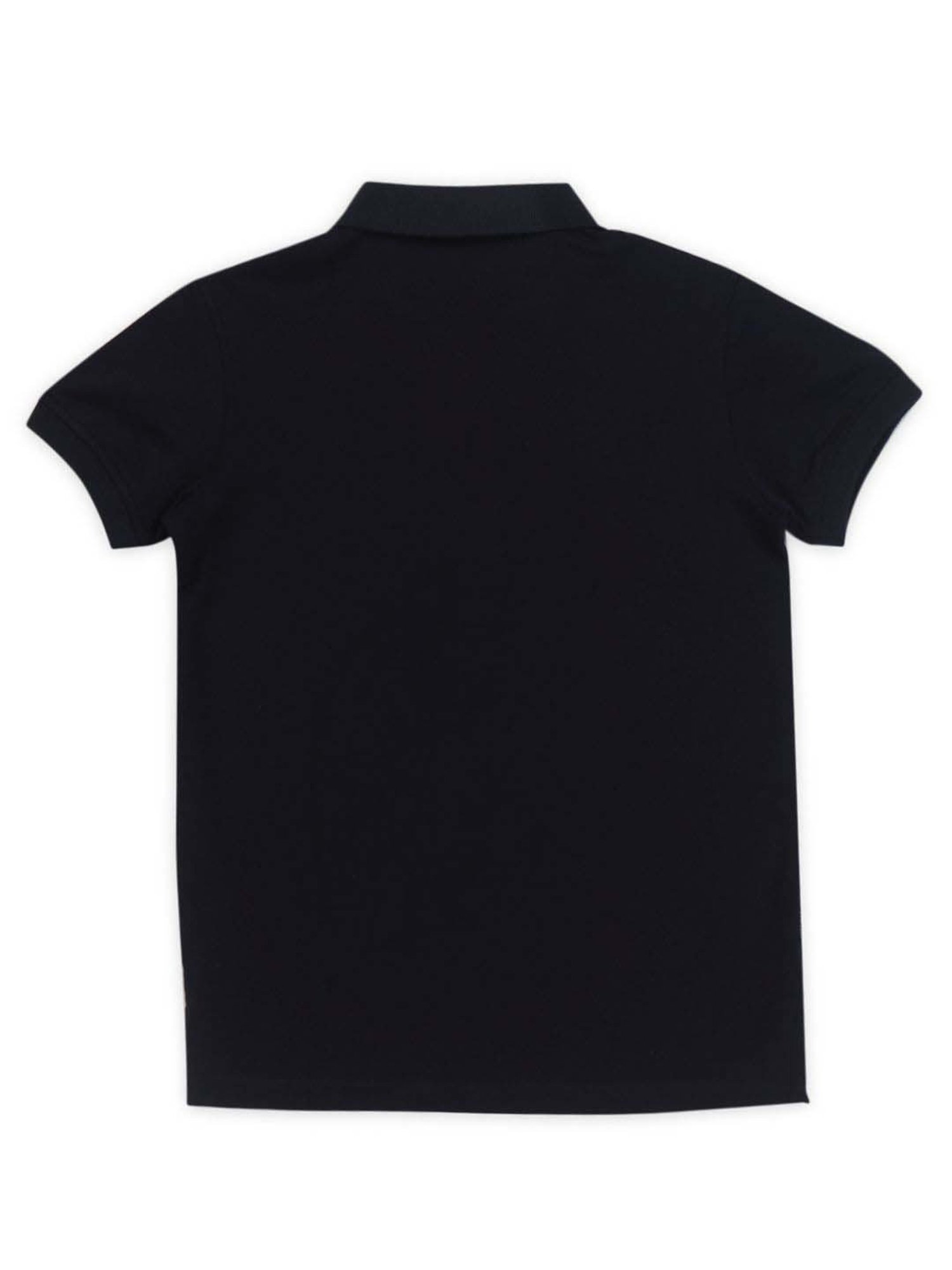 Palm Tree Boys Black Cotton Regular Fit Polo T-Shirt
