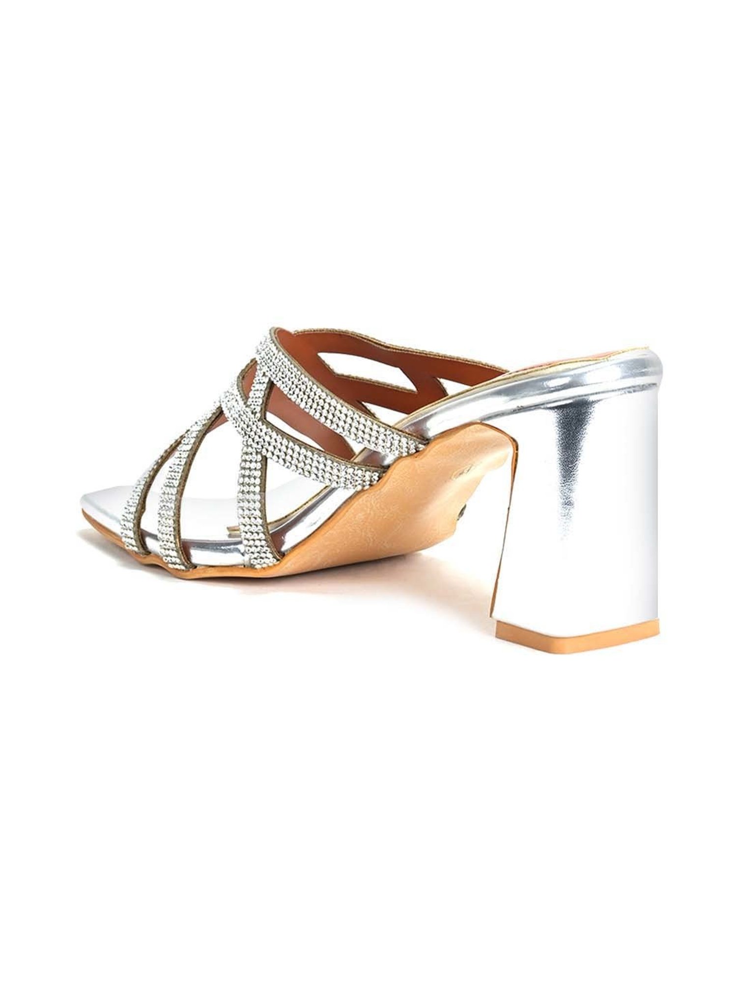 Scentra Women's Silver Casual Sandals