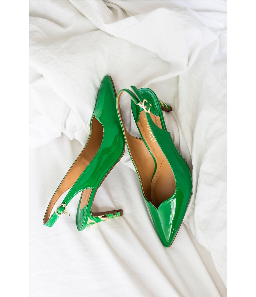 J. Renee Belamie Patent Slingback Pointed Toe Pumps