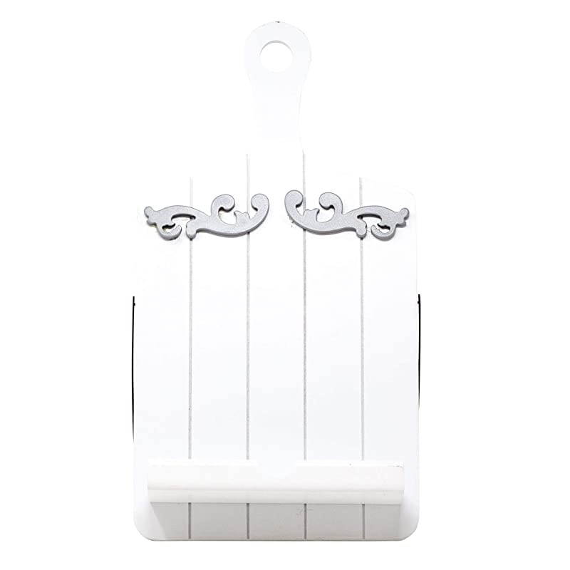 Cookbook and Tablet Holder White Scroll