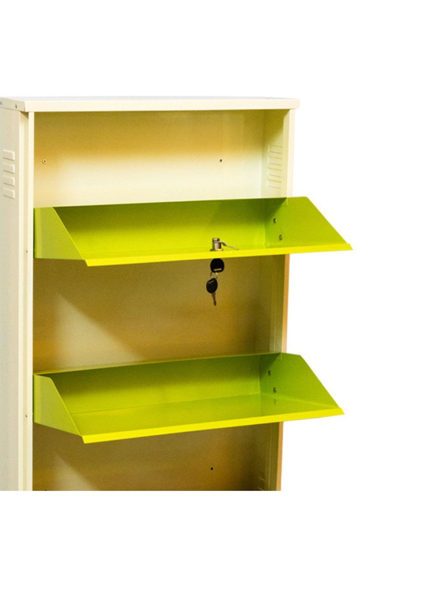 Delite Kom Metal Shoe Rack - 24" 5 Shelf, Ivory Green, PowderCoat, Wall Mount, DIY