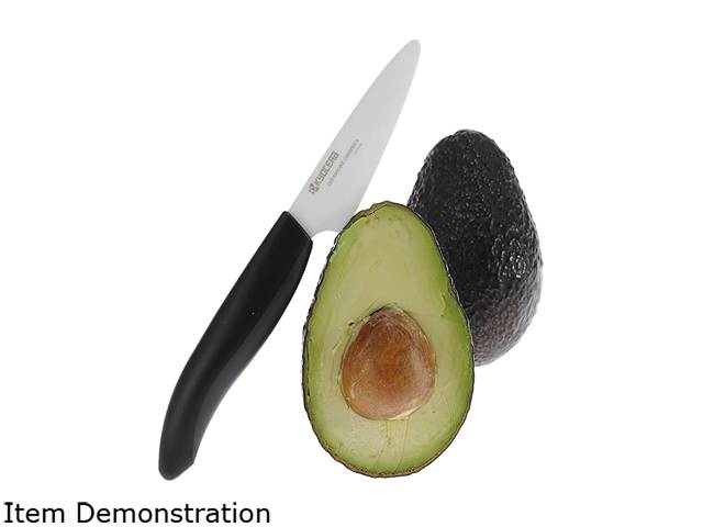 Kyocera FK075WHBK Advanced Ceramic Revolution Series 3-inch Paring Knife, White Blade with Black Handle