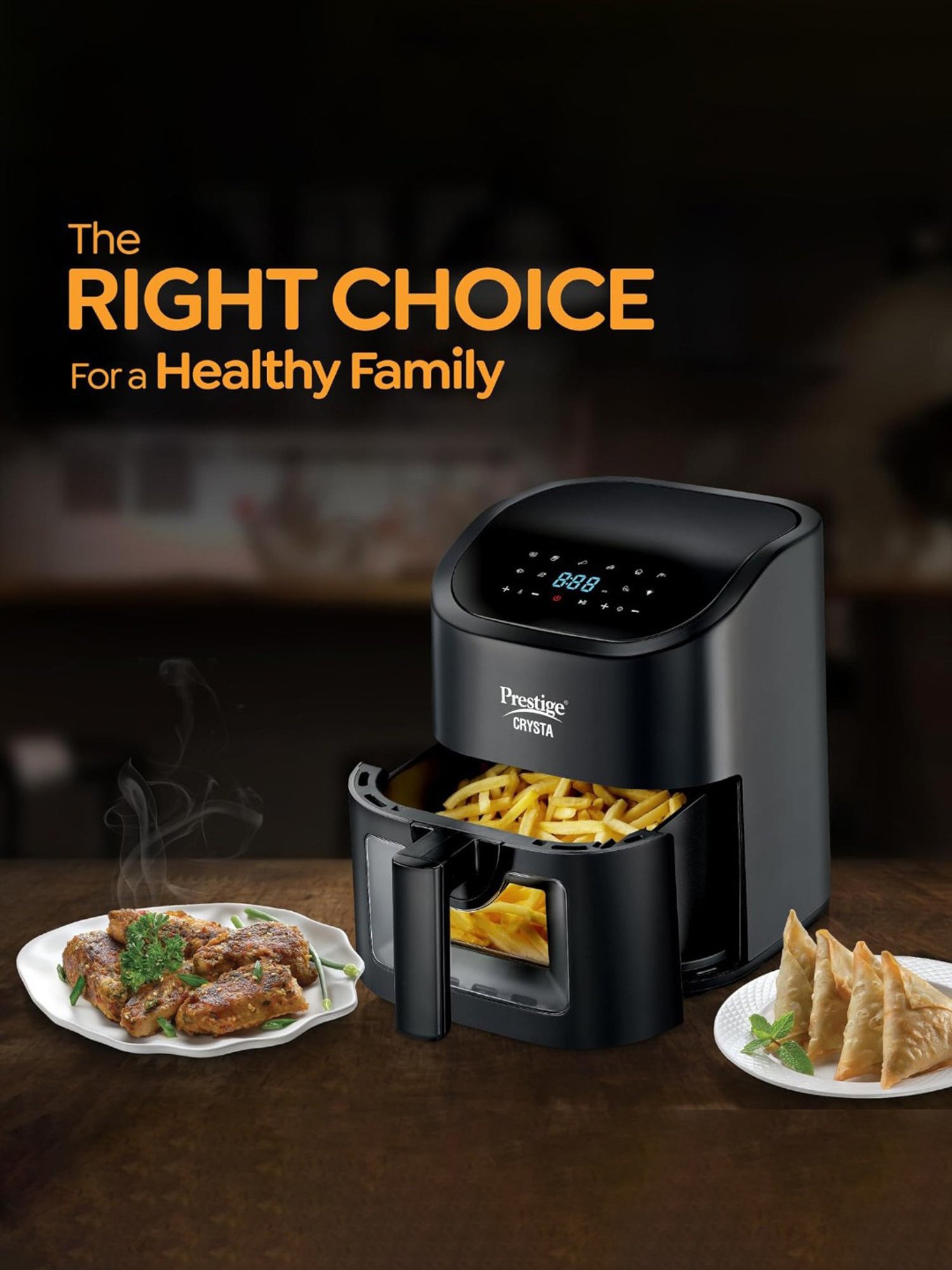 Prestige Nutrifry Black Plastic Electric Digital Touch Airfryer 4.5L