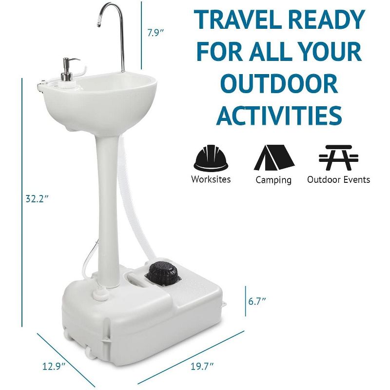 Hike Crew Portable Outdoor Foot Pump Camping Sink with 5 Gallon Water Tank