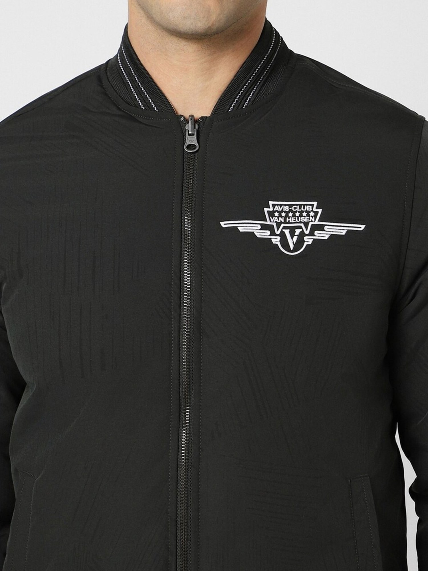 Van Heusen Grey Cotton Regular Fit Reversible Jacket