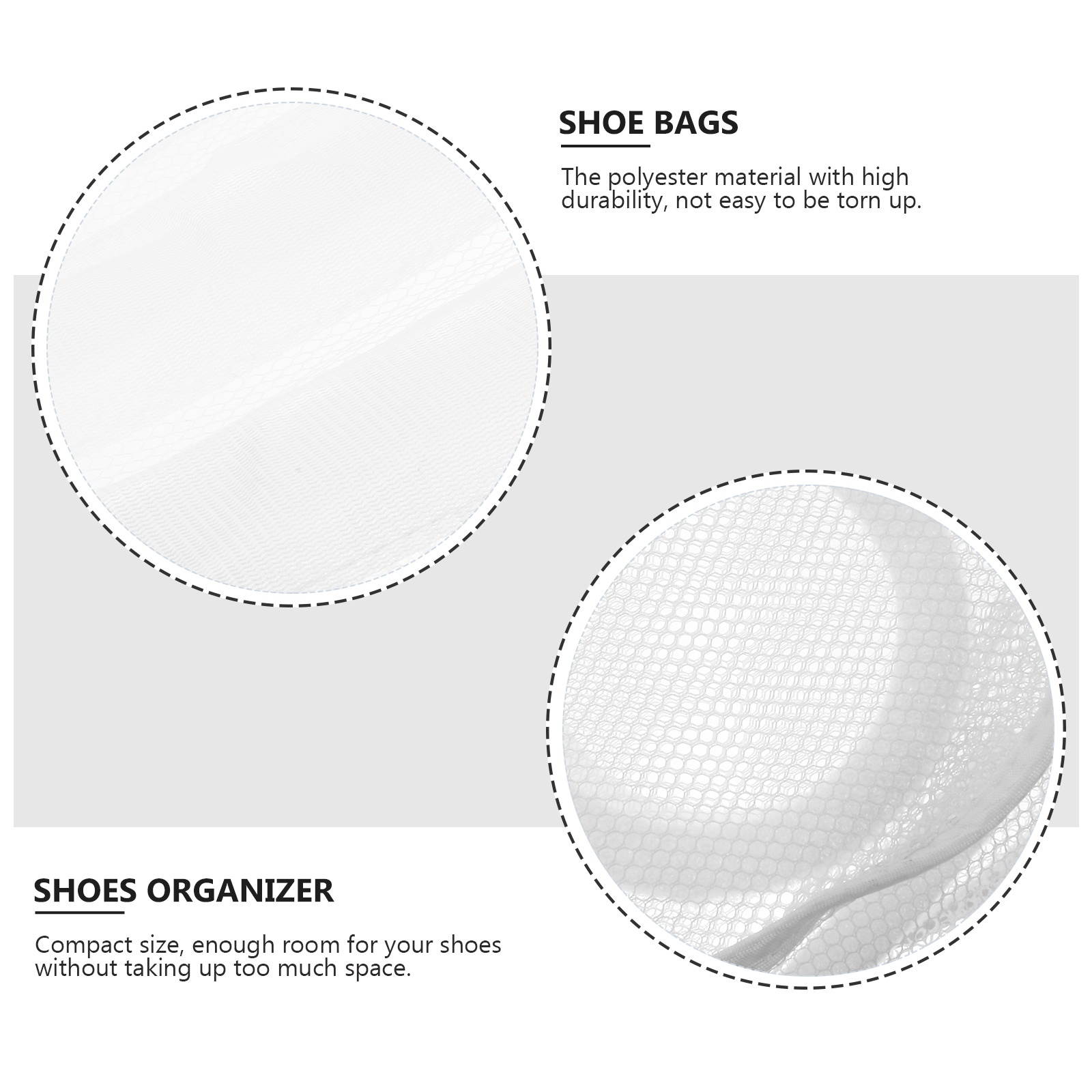 2pcs Durable Anti-winding Shoe Cleaning Bags Shoe Washing Bags Shoe Laundry Bags