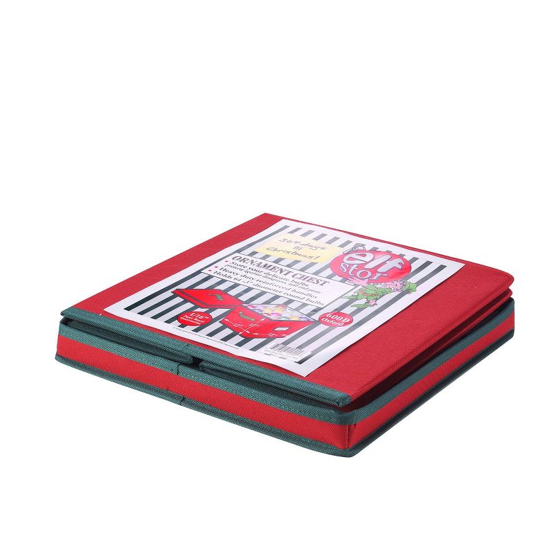 Elf Stor Elf Stor Premium Red Christmas Ornament Storage Chest Holds 64 Balls with Dividers