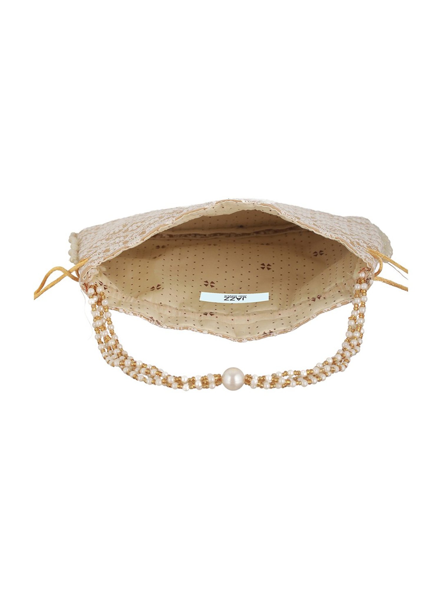 Aatmana Beige & Gold Embellished Small Potli