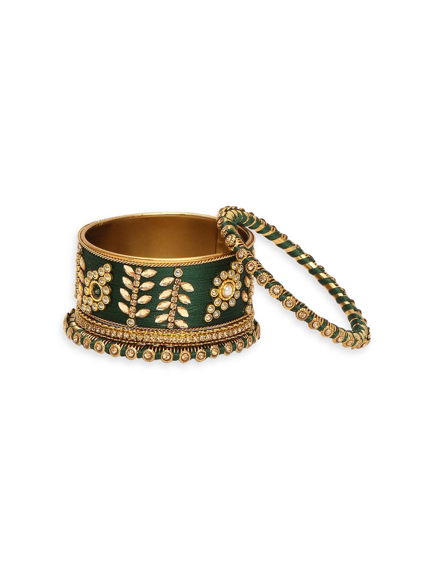 Oomph Green Bridal Chuda Bangles - Set of 10