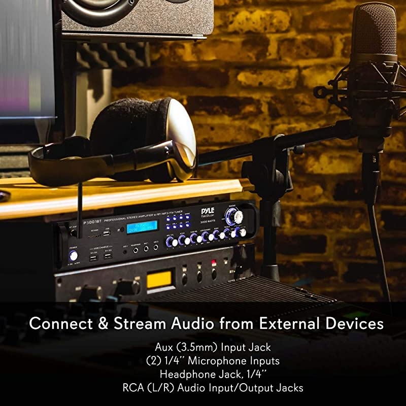 Bluetooth Hybrid Amplifier Receiver - Home Theater Pre-Amplifier with Wireless Streaming Ability, MP3/USB/SD/AUX/FM Radio (3000 Watt)