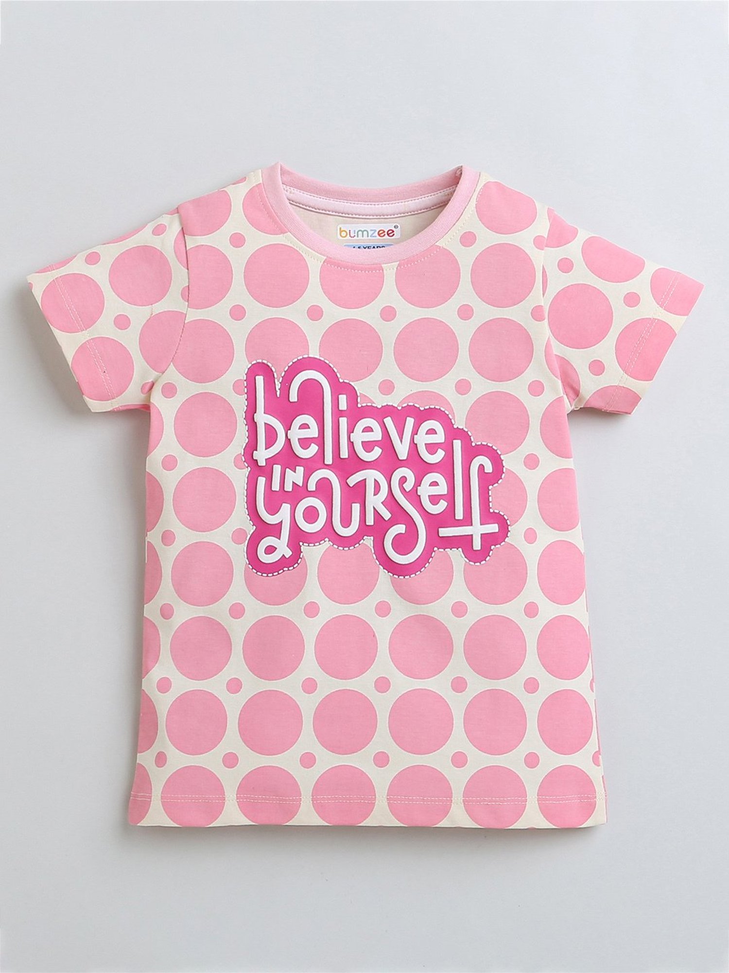 Bumzee Kids Peach Printed T-Shirt