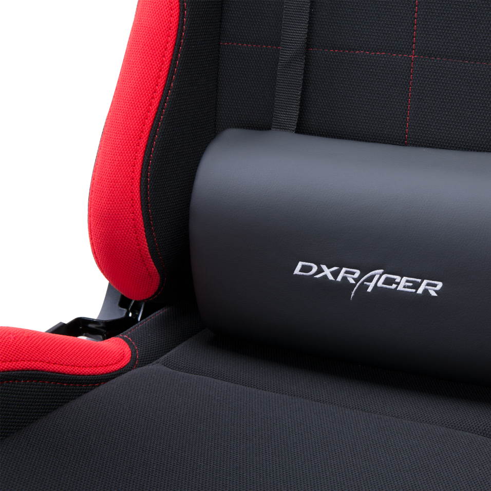 DXRacer Ergonomically Designed Racing Series RAA106 Black and Red Strong Mesh and PU Leather 135-degree Recline High-End Gaming Chair with Neck and Lumbar Support Pillow
