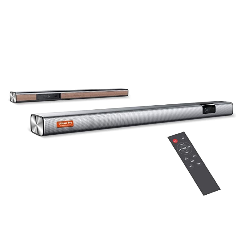 Slim Sound Bars for TV Silver Soundbar Wireless Bluetooth 50 Speaker Home Theater Audio Surround Sound System OpticalCoaxialAUXUSB Inputs CEFCCROHS Certified