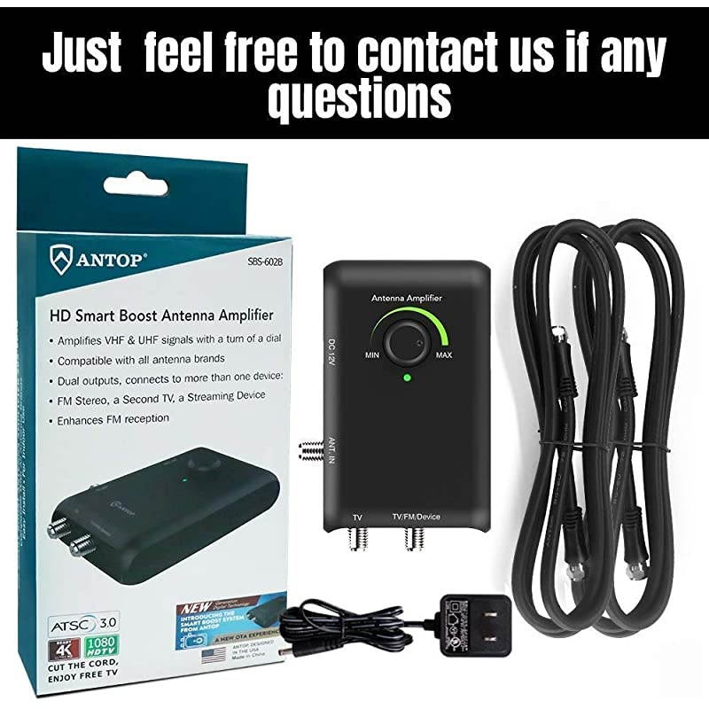 Smart Boost Amplifier Dual Outputs for Any NonAmplified TV Antenna SBS602B Amplifier