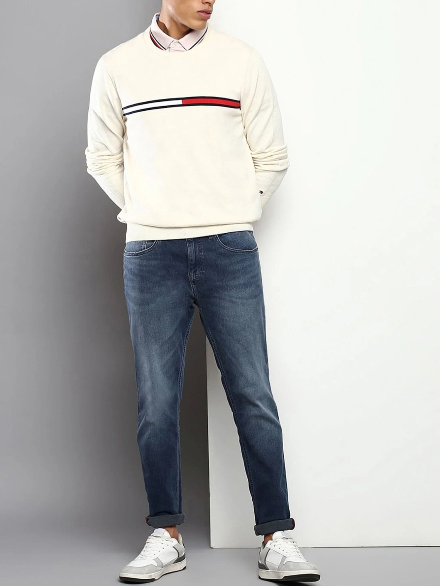 Duke Wine Self Striped Sweater