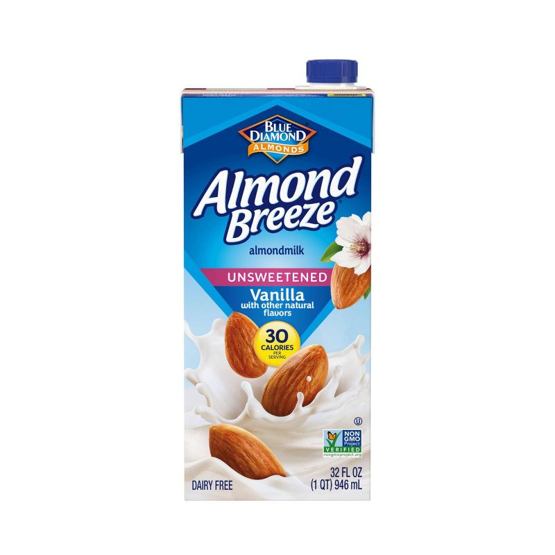 Blue Diamond Almond Breeze Unsweetened Vanilla Almond Milk - 32 fl oz
