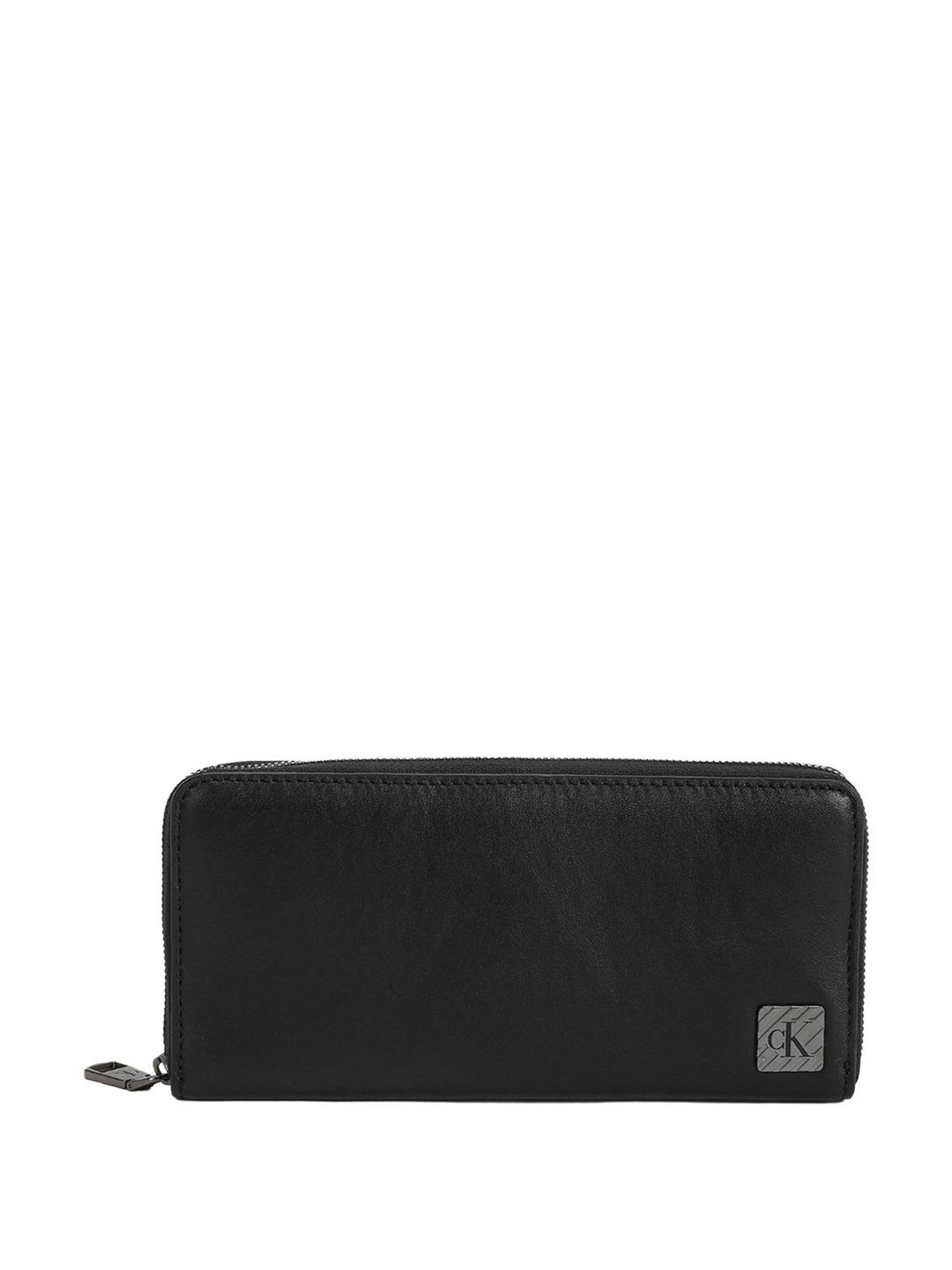 CALVIN KLEIN Black RFID Leather Zip Around Wallet