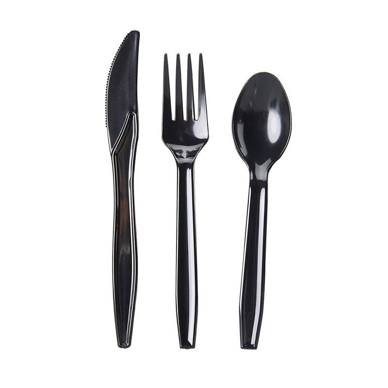 Juvale 144 Piece Happy New Year Disposable Party Supplies Serves 24 - Paper Plate, Napkin, Cup & Cutlery